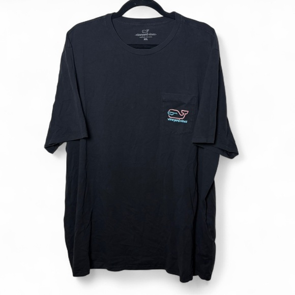 Vineyard Vines XXL Black Pocket Tee Neon Sailboat Graphic “Good Vibes” - Picture 1 of 5